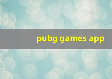 pubg games app